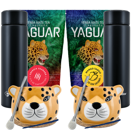 Yerba Mate Yaguar Thermos Set per due 1000g