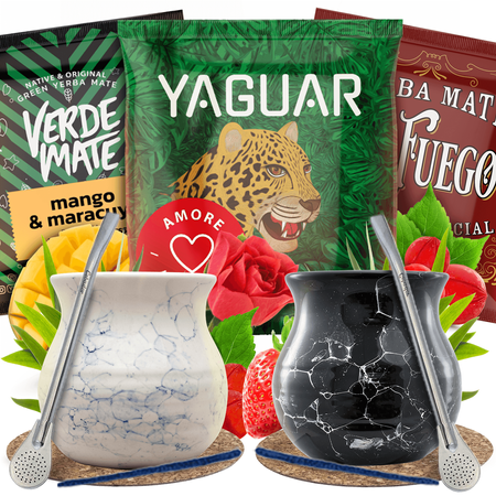 Yerba Mate Mate Bombilla Set per due persone