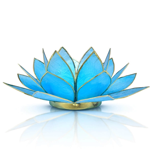 Portacandele "Lotus Flower" - blu