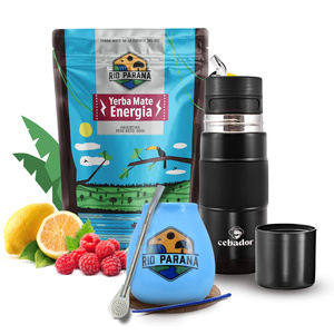 Set di Yerba Mate Rio Parana Energia 500g 0,5kg Yerbomos + Tazza di mate + Bombilla