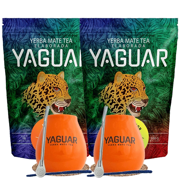 Set di Yerba Mate Yaguar Naranja 500g + Yaguar Menta Limon 500g