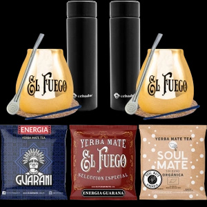 Set di yerba Mate per coppie PREMIUM calabash Thermos