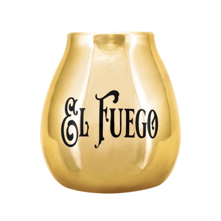 Calabash in ceramica con logo El Fuego (oro) 350ml