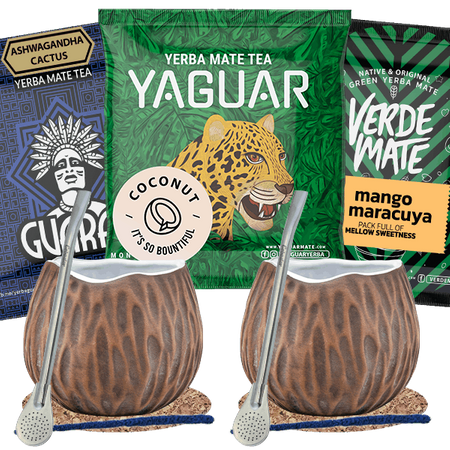 Yerba Mate Tazza di Mate Bombilla Set per due persone