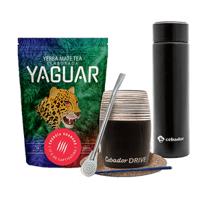 Set di Yerba Mate Yaguar Energy Calabash Drive Thermos 0,5