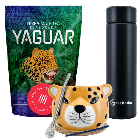 Yerba Mate Yaguar Energia Set di thermos in calabash da 500 g