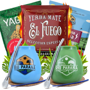 Set PER DUE di Yerba Mate Energia Zucca di mate Bombilla