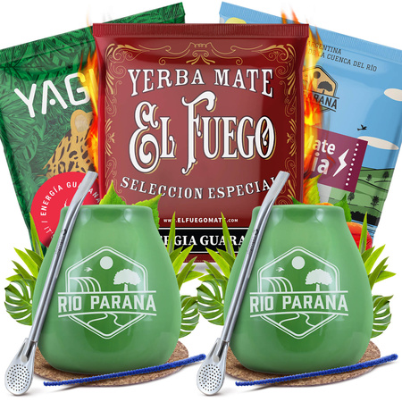 Set PER DUE di Yerba Mate Energia Zucca di mate Bombilla