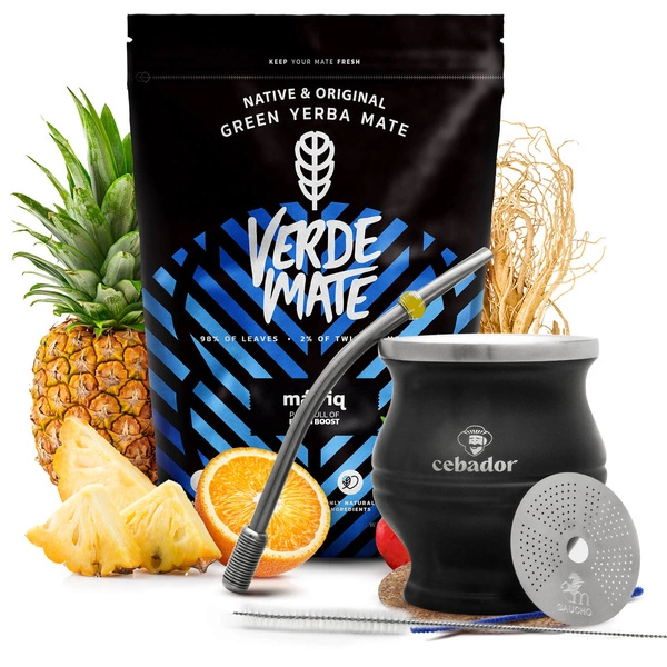 Set di Yerba Verde Mate Mas IQ 0,5kg + TermoColador