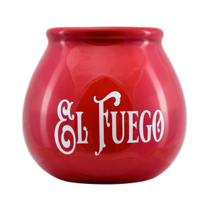 Calabash in ceramica con logo El Fuego (rosso) 300ml