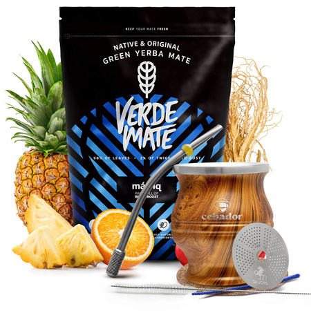 Set di Yerba Verde Mate Mas IQ 0,5kg + TermoColador