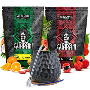 Set di yerba mate Guarani 2x500g Bombilla Tazza di mate di ceramica 