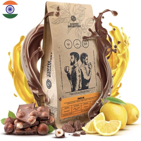 Coffee Broastery - Caffè in grani interi India Karnataka Premium 400g