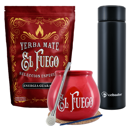 Set Yerba Mate El Fuego MOC 500g calabash thermos