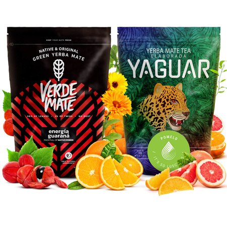 Set di Yerba Mate: Verde Mate + Yaguar 2x500g 1kg