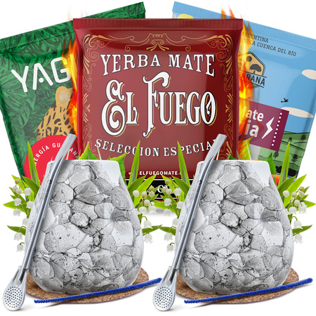 Set PER DUE di Yerba Mate Energia Zucca di mate Bombilla