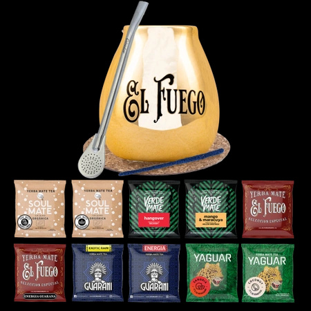 Set di Yerba Mate 10x50g Zucca di mate + Bombilla