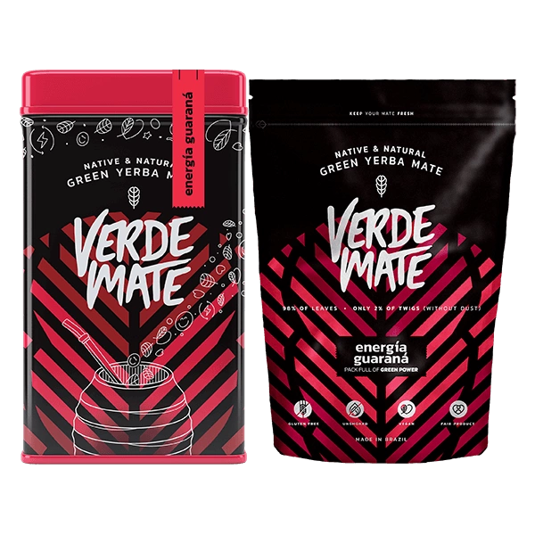 Yerbera Yerba Mate Verde Mate Energia guaranà 2x500g