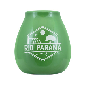 Zucca in ceramica con logo Rio Parana (verde) 330 ml