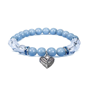 Bracciale con angelite e cristallo di rocca – Heart