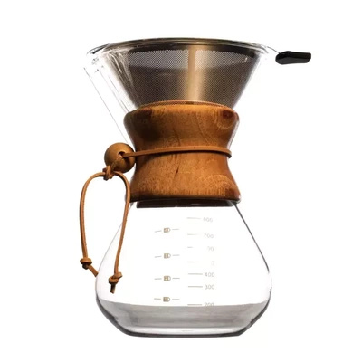 Caffettiera tipo chemex 800 ml + filtro riutilizzabile