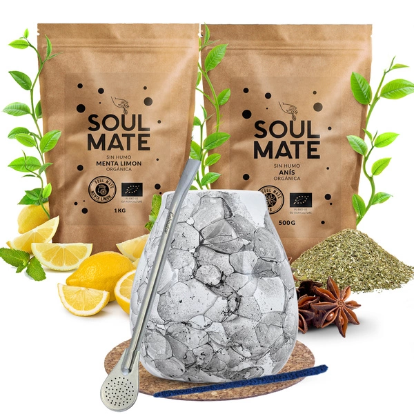 Set di Yerba Mate Soul Mate Organica 2x500g 1kg Tazza di mate + Bombilla