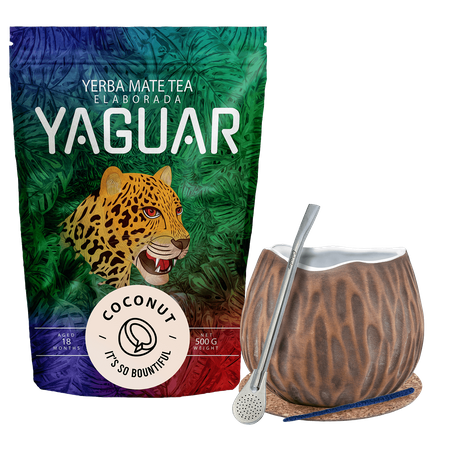 Starter Set Yerba Mate Yaguar Cocco 500g