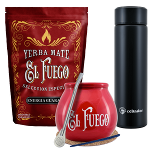 Set Yerba Mate El Fuego MOC 500g calabash thermos