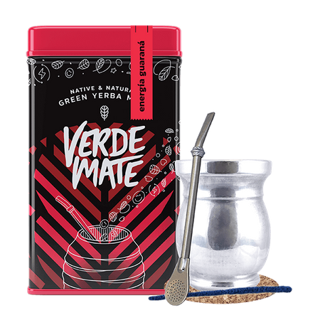 Set Yerbera Verde Mate Energia Guaranà 0,5kg Palo Santo