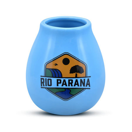 Zucca in ceramica con logo Rio Parana (blu) 330 ml