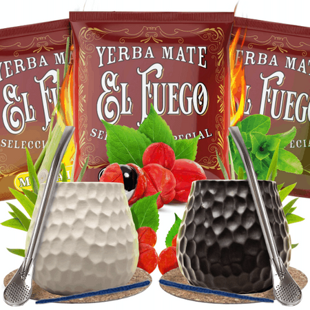 Set di Yerba Mate 2x Tazza di Mate + 2x Bombilla 3x50g