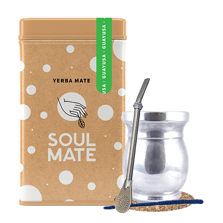 Set Yerbera Yerba Mate Soul Mate Guayusa 0,5 kg Palo Santo