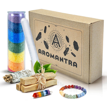 Set regalo per rituali e lavoro con i chakra: incenso + candela + gioielli