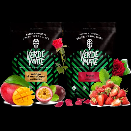 Yerba Verde Mate Mango Frutto della Passione Fragola 2x500g