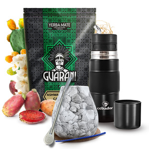 Set di Yerba Mate Guarani Ashwagandha 500g 0,5kg Yerbomos + Tazza di mate + Bombilla