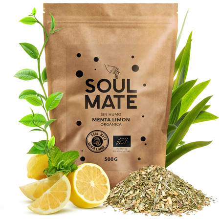 Set di Yerba Mate Soul Mate Organica Menta Limon 500g 0,5kg Tazza di mate + Bombilla