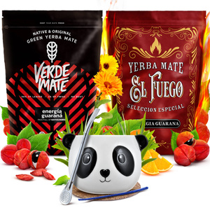 Set di Yerba Mate Verde Mate El Fuego Energia 2x500g + accessori