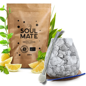 Set di Yerba Mate Soul Mate Organica Menta Limon 500g 0,5kg Tazza di mate + Bombilla