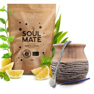 Set di Yerba Mate Soul Mate Organica Menta Limon 500g 0,5kg Tazza di mate + Bombilla