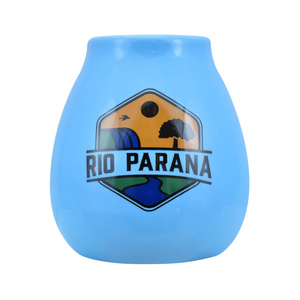 Zucca in ceramica con logo Rio Parana (blu) 330 ml