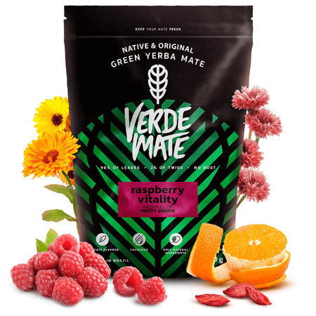 Set di Yerba Mate Verde Mate Raspberry 500g Tazza di mate + Bombilla