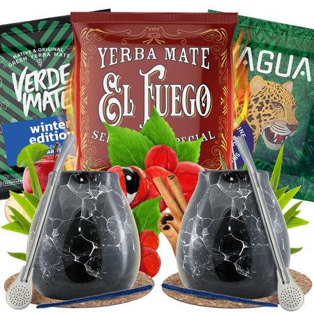 Yerba Mate Tazza di Mate Bombilla Set per due persone