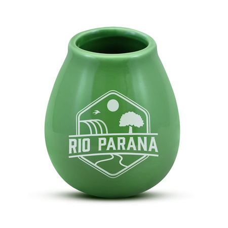 Zucca in ceramica con logo Rio Parana (verde) 330 ml