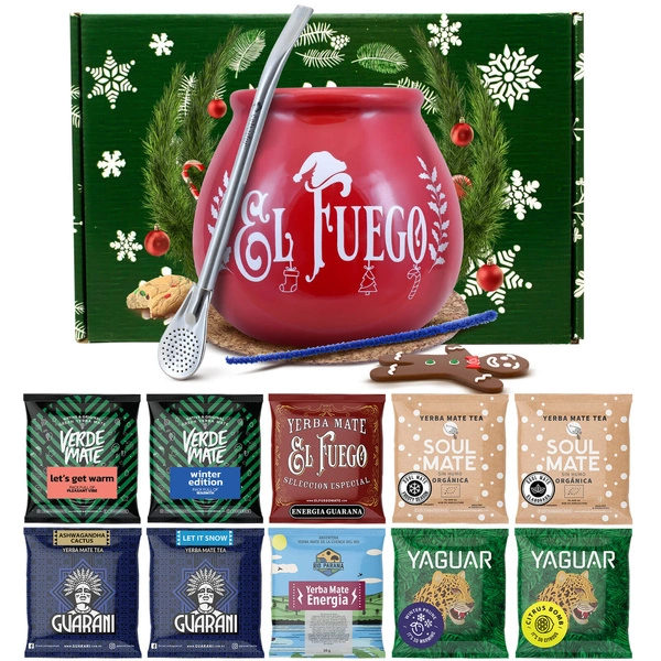 Set invernale regalo di Yerba Mate 10x50g tazza + bombilla