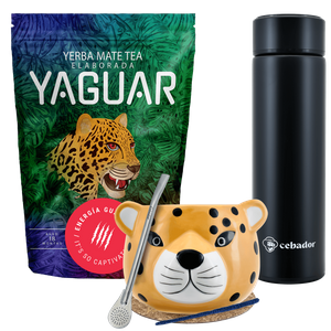 Yerba Mate Yaguar Energia Set di thermos in calabash da 500 g