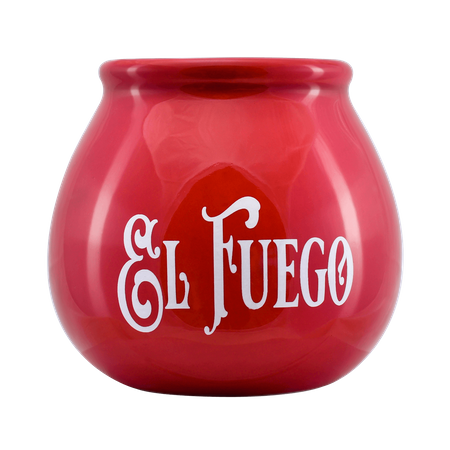 Calabash in ceramica con logo El Fuego (rosso) 300ml